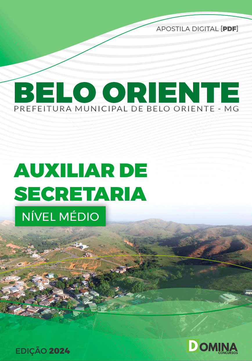 Apostila Pref Belo Oriente MG 2024 Auxiliar Secretaria