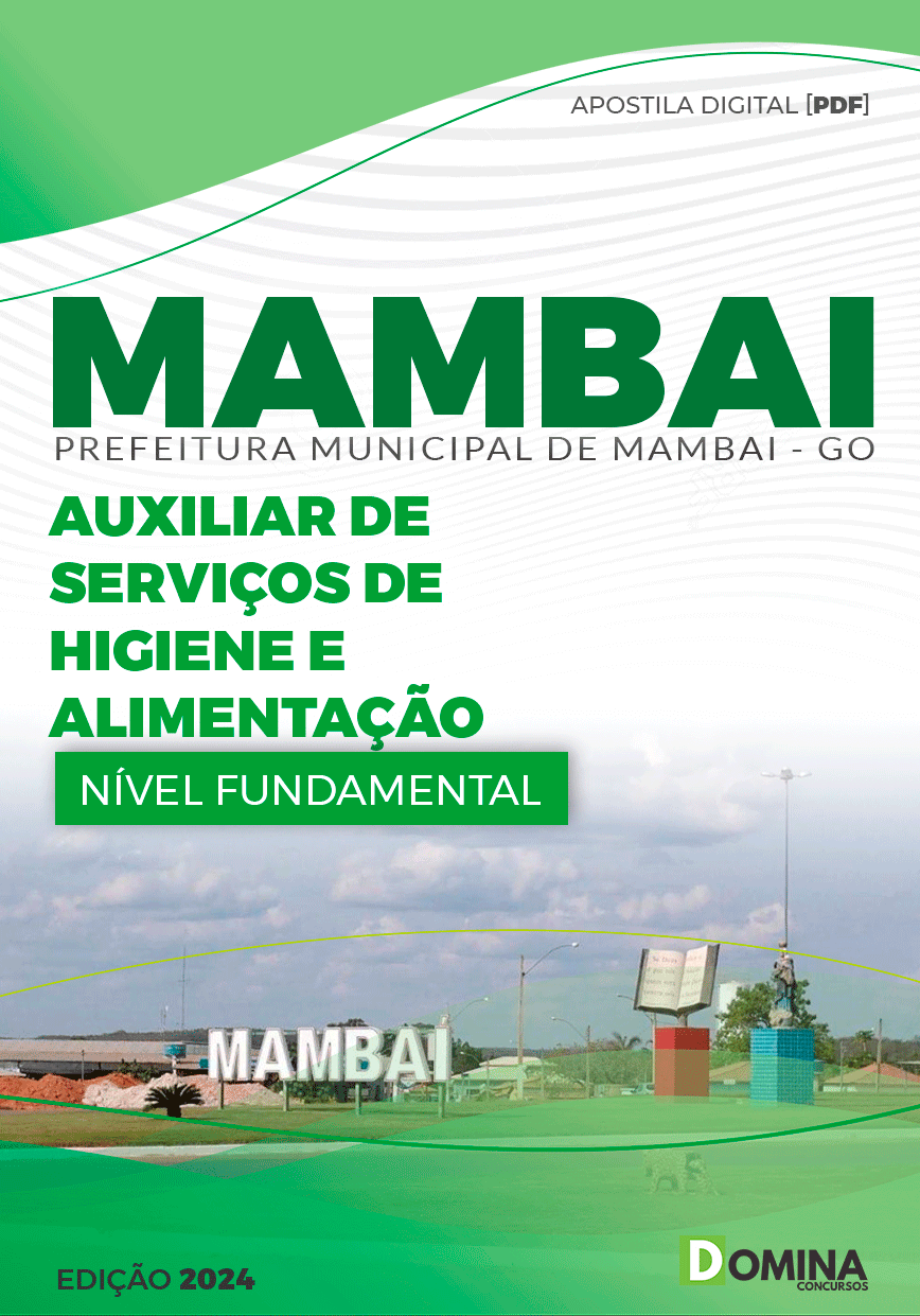 Apostila Pref Mambai GO 2024 Auxiliar Serviços Higiene Alimentação
