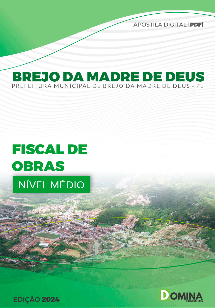 Apostila Pref Brejo da Madre de Deus PE 2024 Fiscal Obras