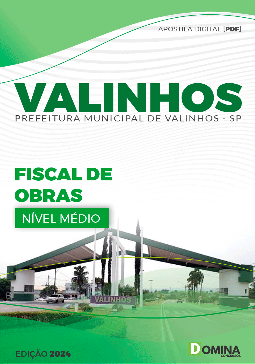 Apostila Pref Valinhos SP 2024 Fiscal de Obras