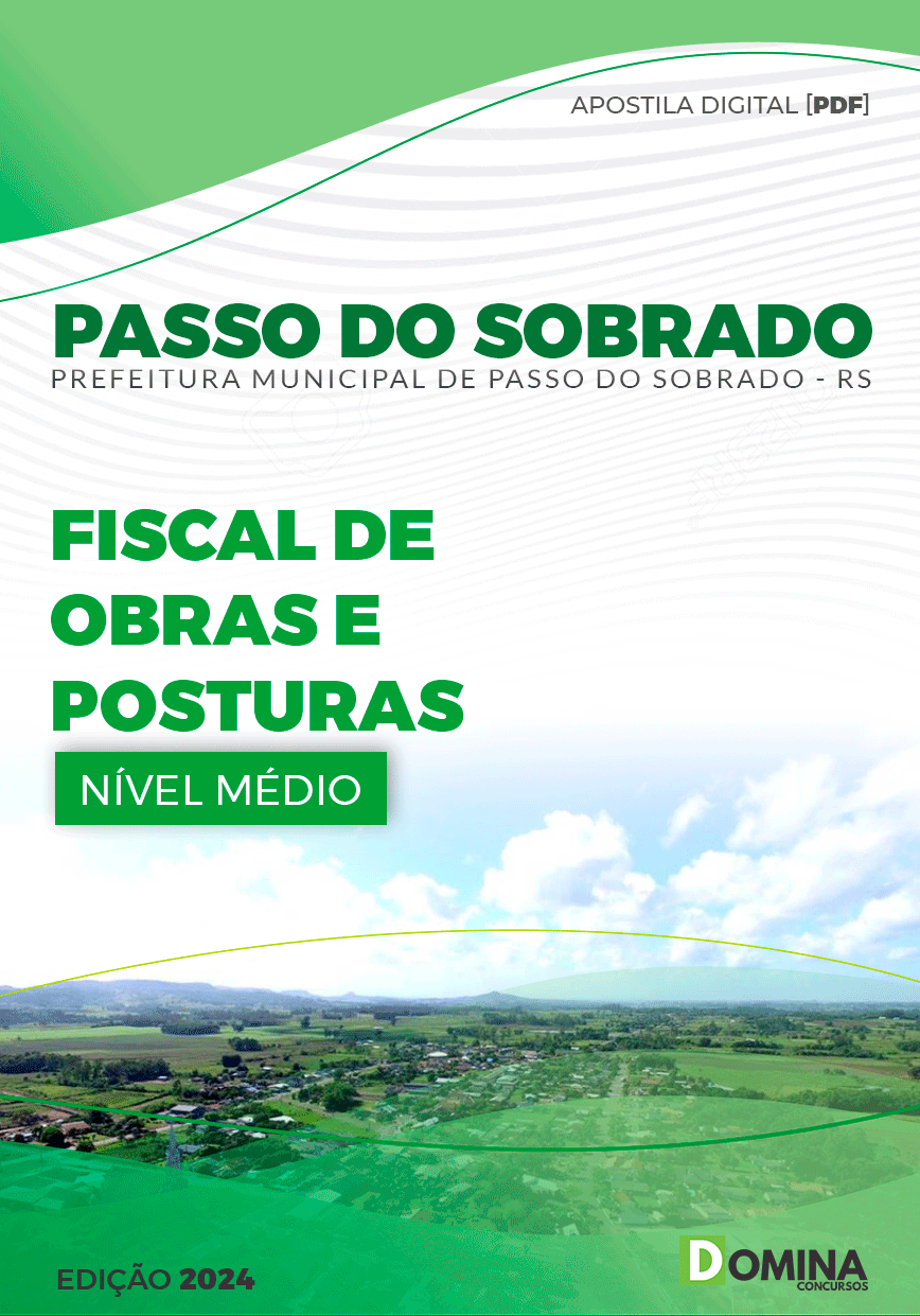 Apostila Pref Passo do Sobrado RS 2024 Fiscal de Obras Posturas