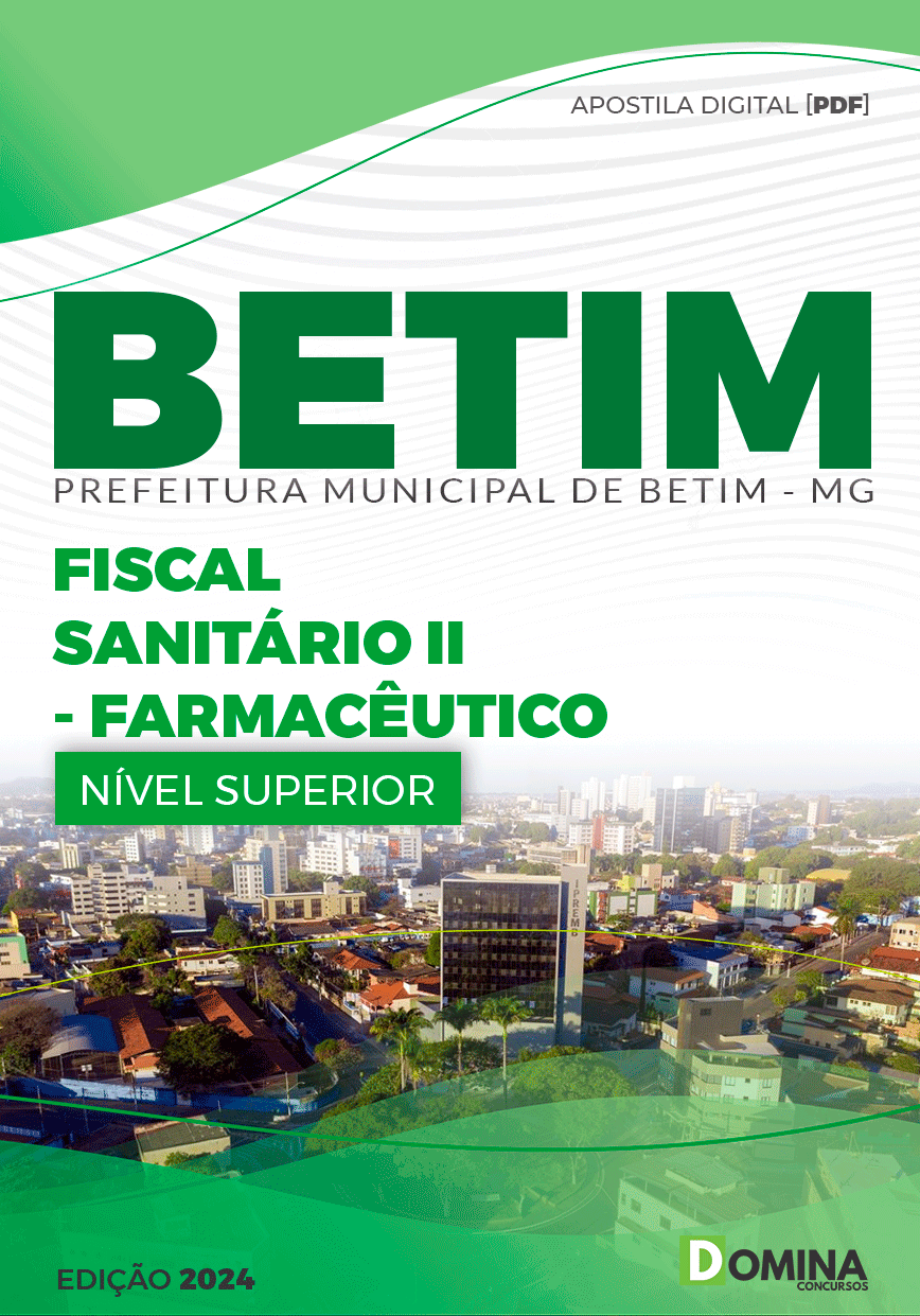 Apostila Pref Betim MG 2024 Fiscal Sanitário Farmacêutico