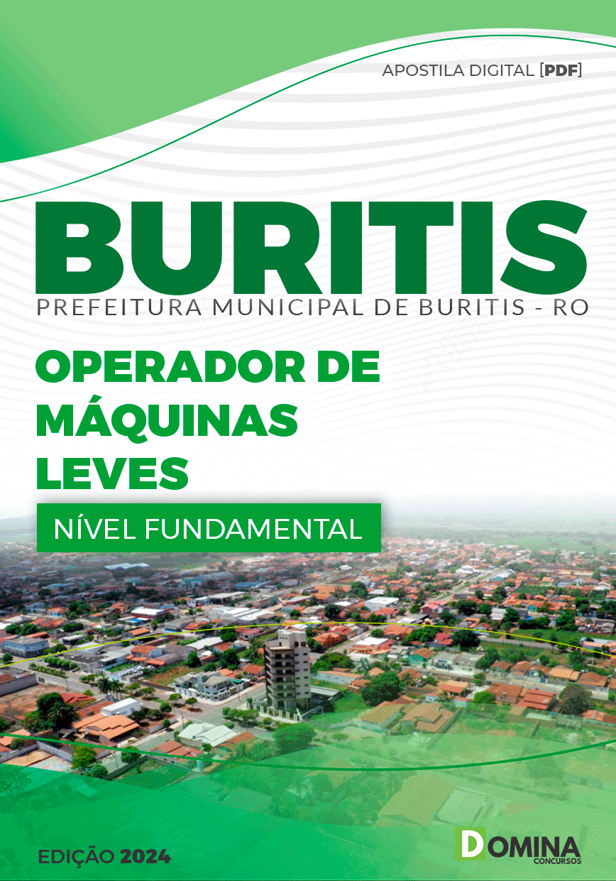 Apostila Pref Buritis RO 2024 Operador Máquinas Leves