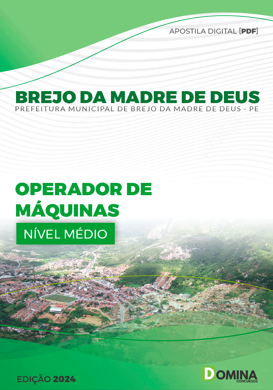 Apostila Pref Brejo da Madre de Deus PE 2024 Operador Máquinas