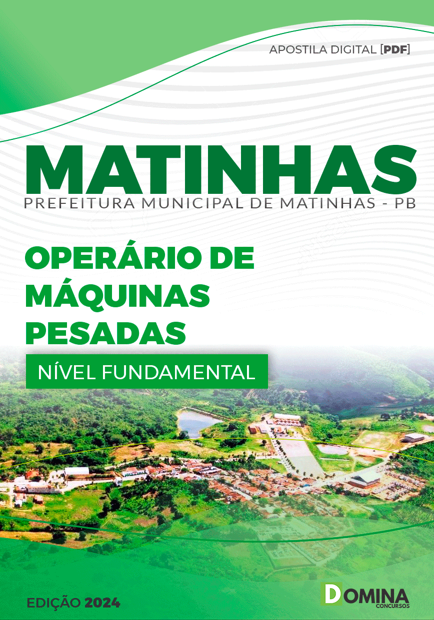 Apostila Pref Matinhas PB 2024 Operário Máquinas Pesadas