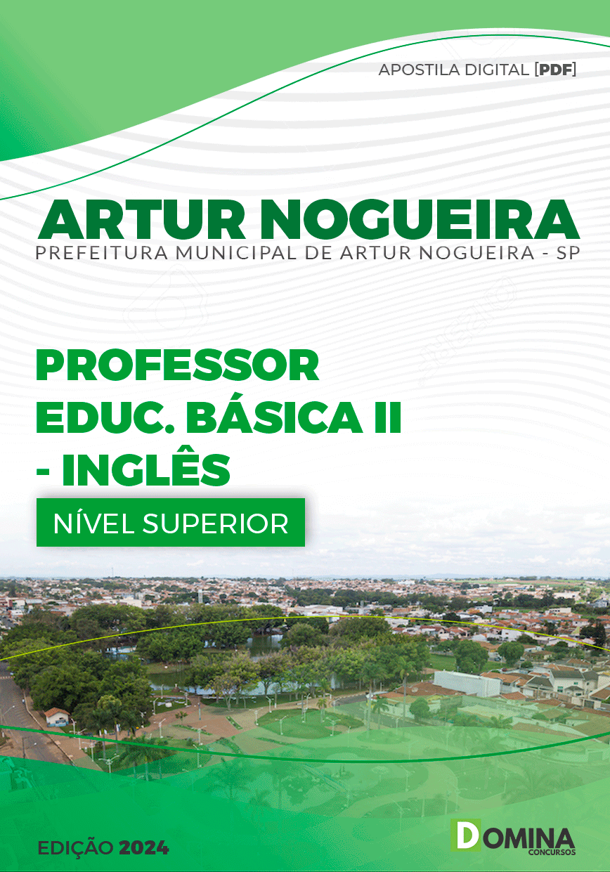 Apostila Pref Artur Nogueira SP 2024 Professor de Inglês