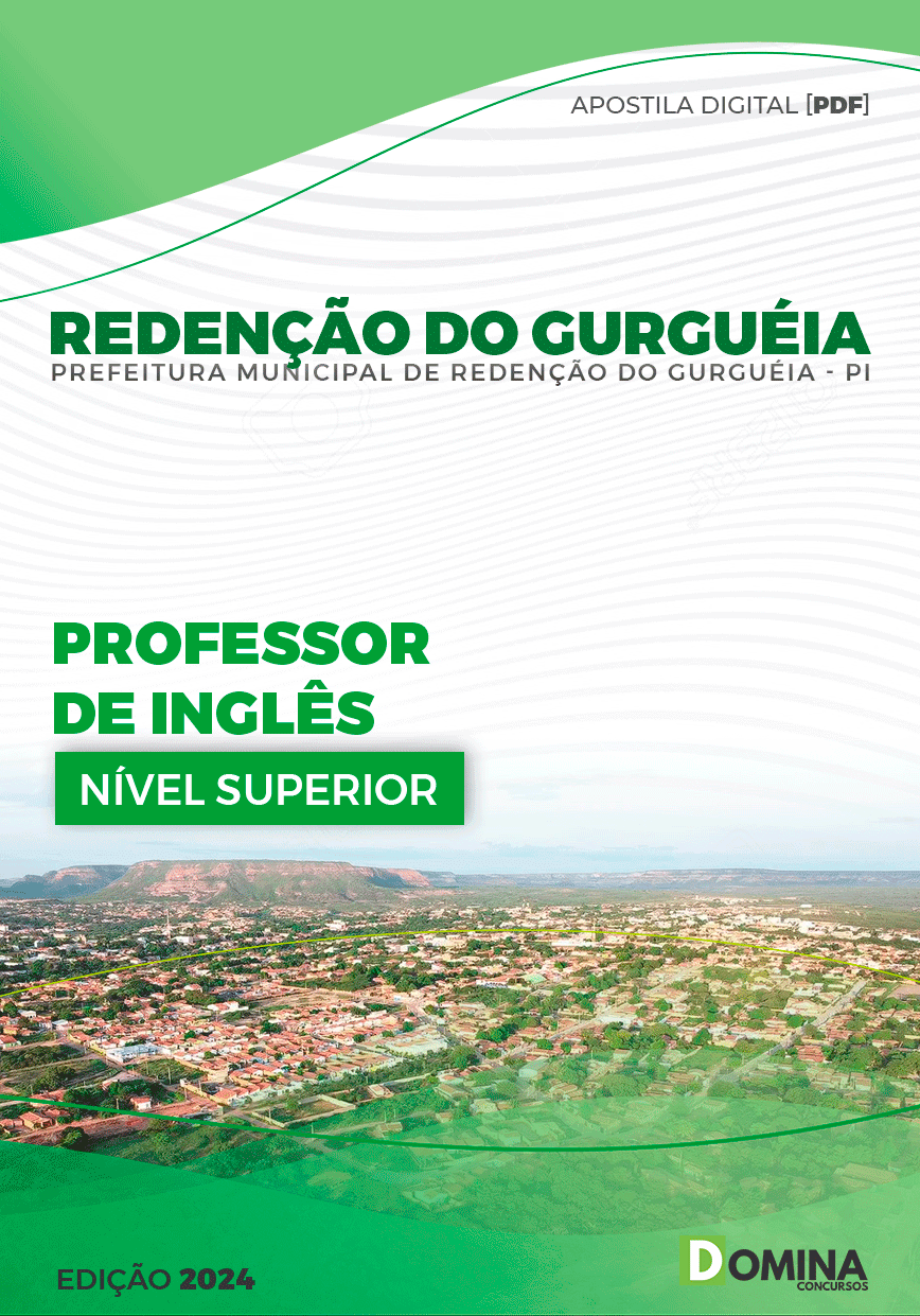 Apostila Pref Redenção do Gurguéia PI 2024 Professor Inglês