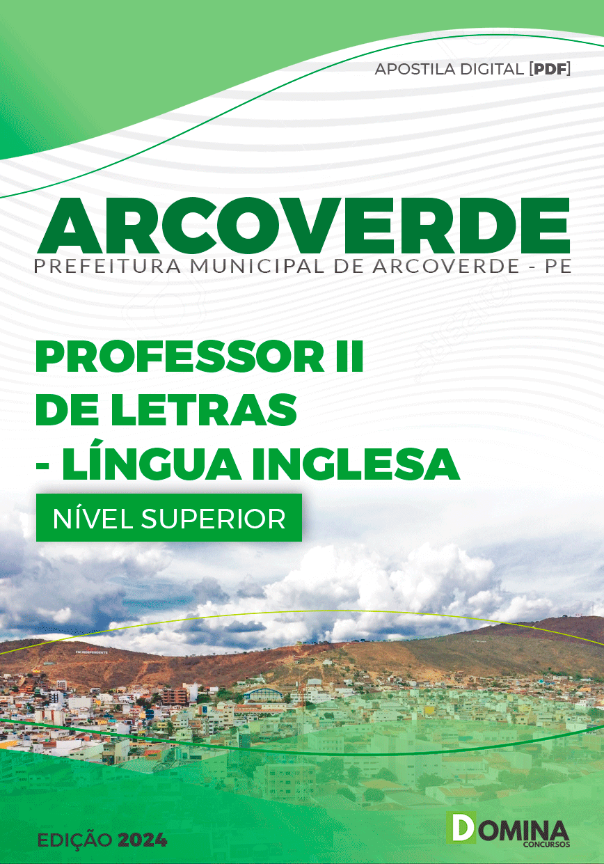 Apostila Pref Arcoverde PE 2024 Professor de Língua Inglesa