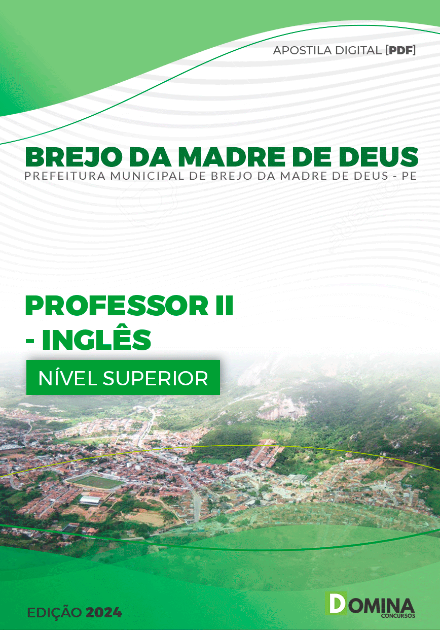 Apostila Pref Brejo da Madre de Deus PE 2024 Professor II Inglês