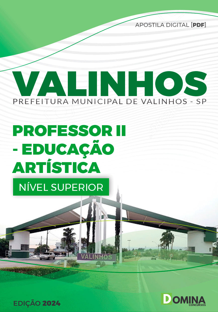Apostila Pref Valinhos SP 2024 Professor de Educação Artística