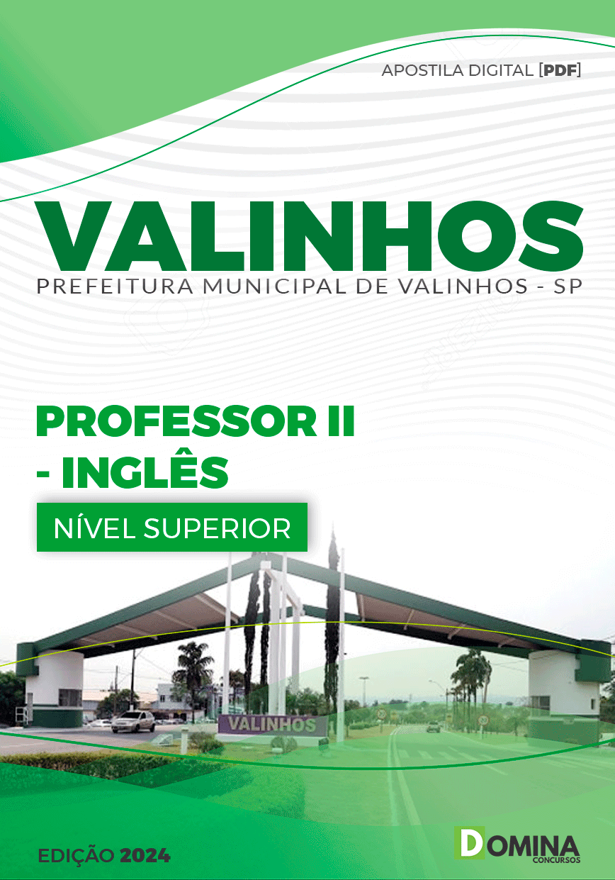 Apostila Pref Valinhos SP 2024 Professor de Inglês