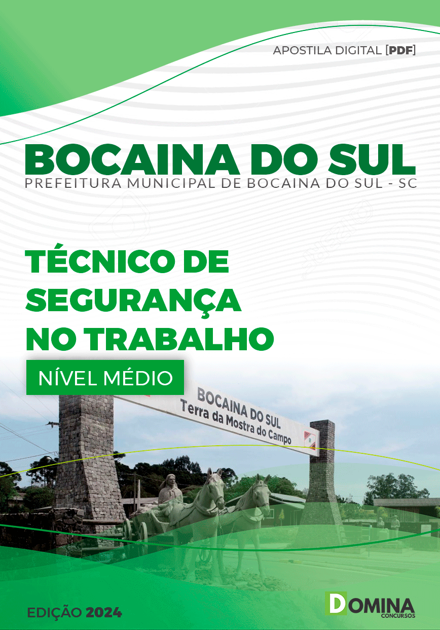 Apostila Pref Bocaina Do Sul SC 2024 Técnico Segurança Trabalho
