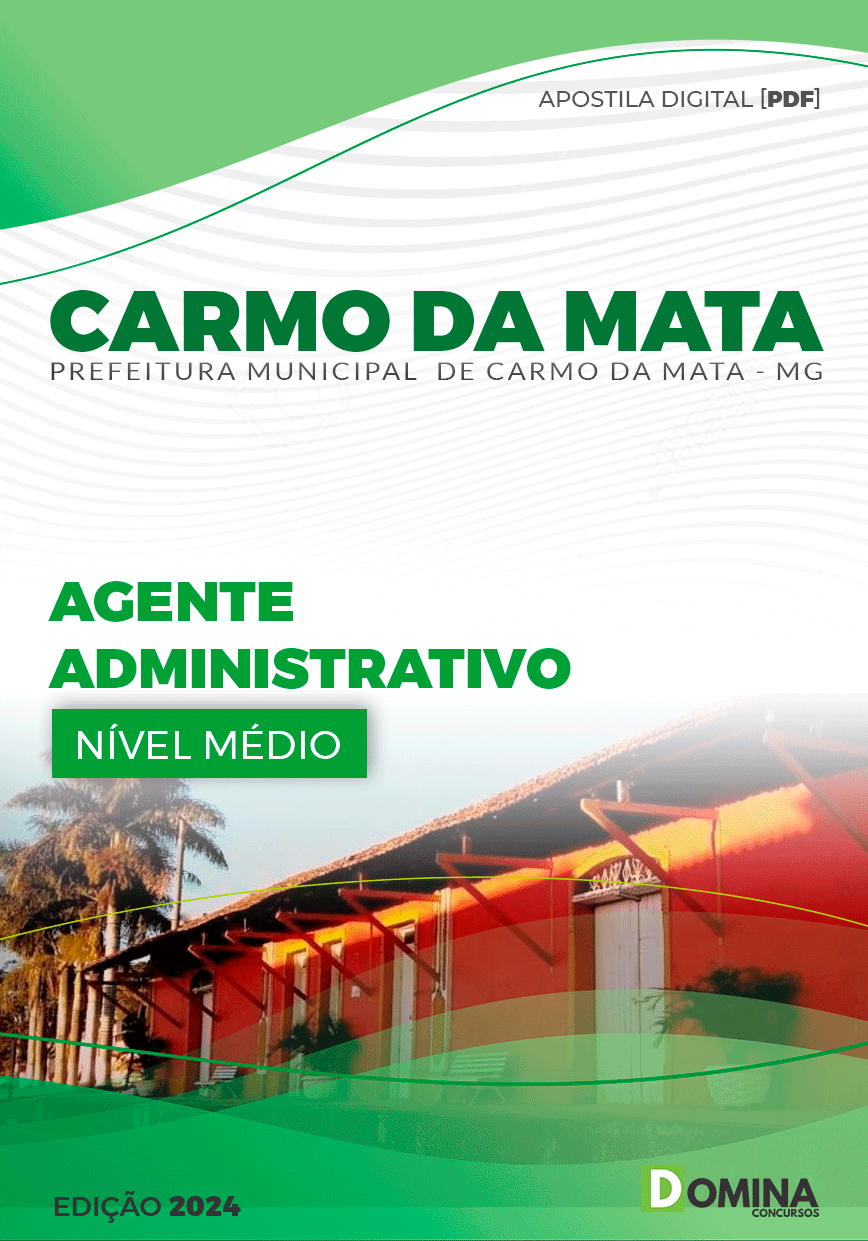 Apostila Prefeitura Carmo Mata MG 2024 Agente Administrativo