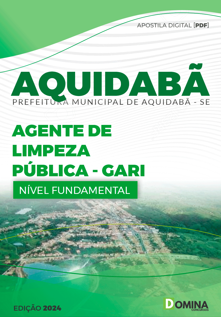 Apostila Pref Aquidabã SE 2024 Agente de Limpeza Pública Gari