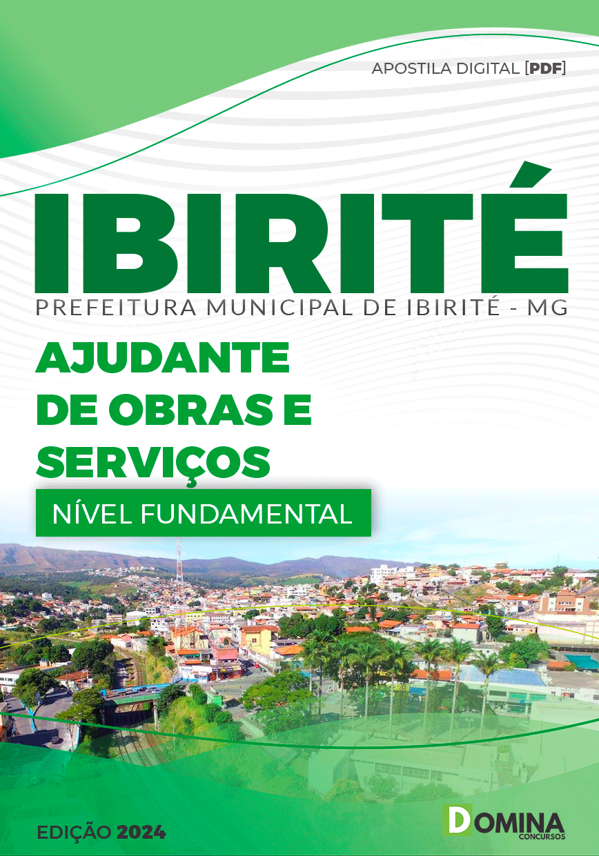 Apostila Pref Ibirité MG 2024 Ajudante Obras Serviços