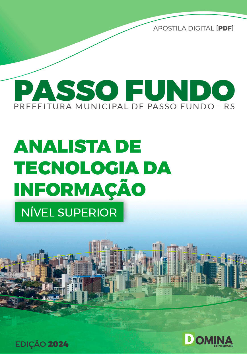 Apostila Pref Passo Fundo RS 2024 Analista Tecnologia Informação