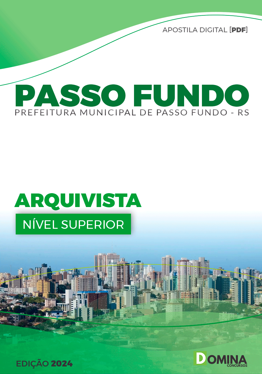 Apostila Pref Passo Fundo RS 2024 Arquivista