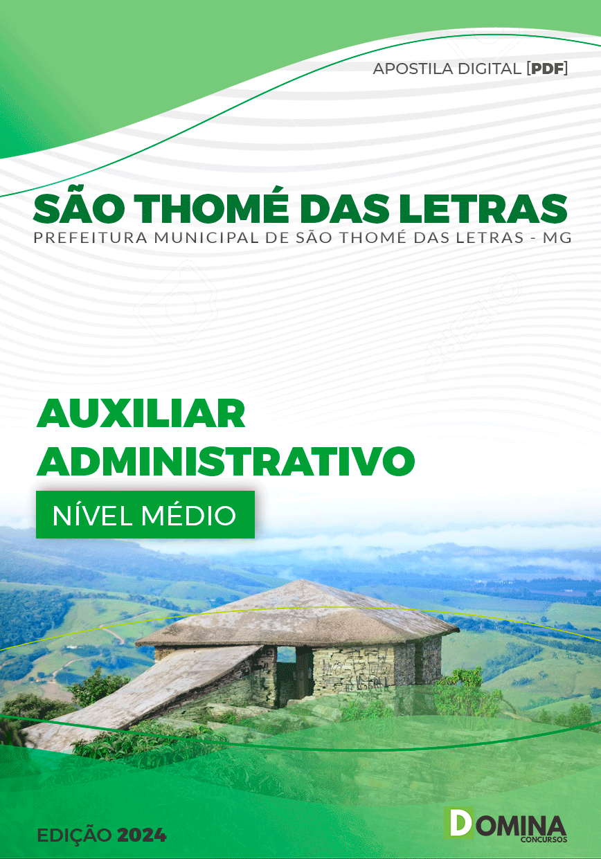 Apostila Pref São Thomé Letras MG 2024 Auxiliar Administrativo