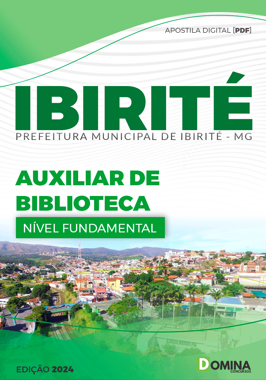 Apostila Pref Ibirité MG 2024 Auxiliar De Biblioteca