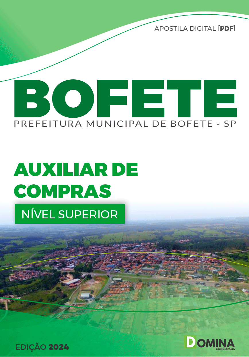 Apostila Pref Bofete SP 2024 Auxiliar de Compras