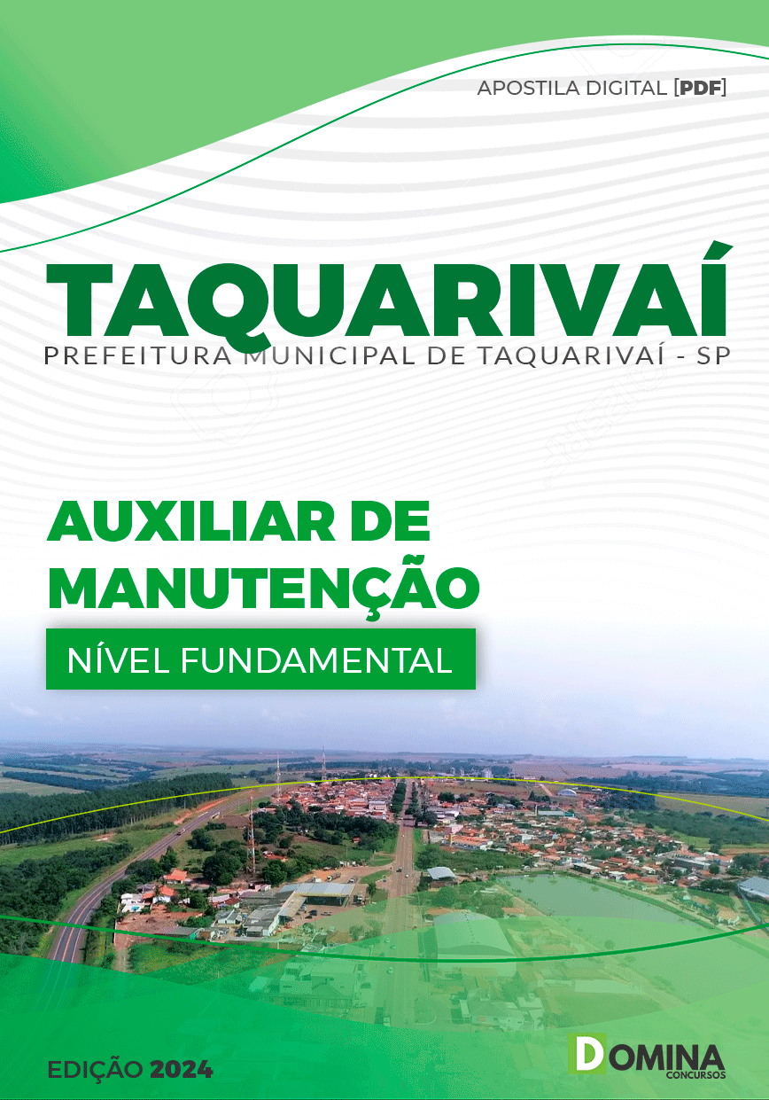 Apostila Prefeitura Taquarivaí SP 2024 Auxiliar de Manutenção