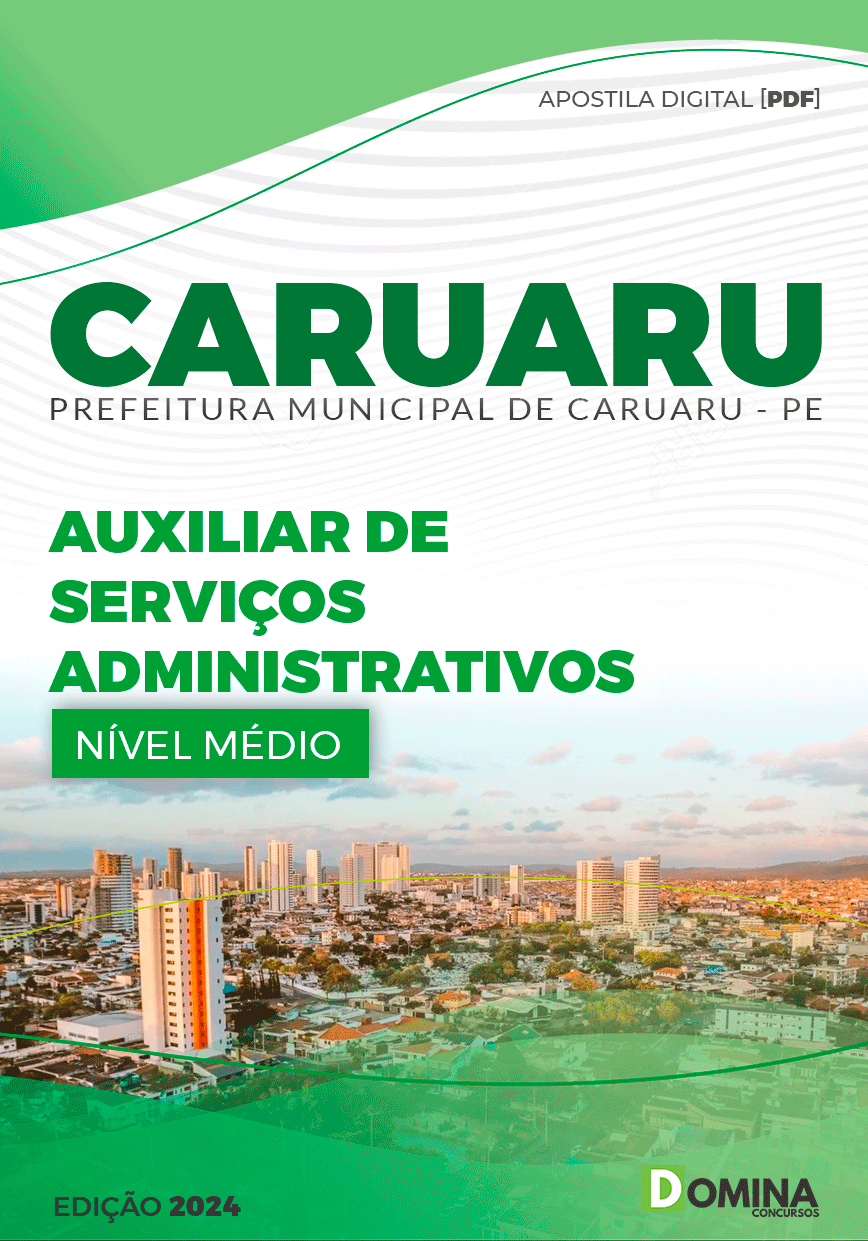 Apostila Pref Caruaru PE 2024 Auxiliar Serviços Administrativos