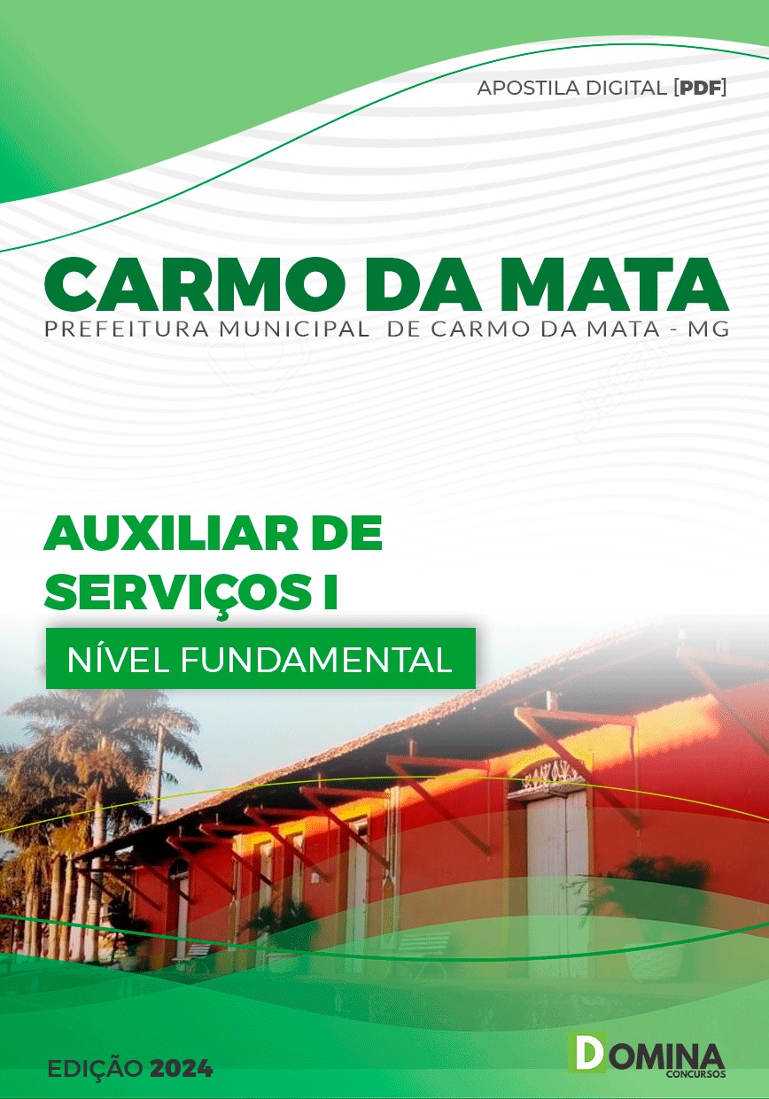 Apostila Prefeitura Carmo Mata MG 2024 Auxiliar de Serviços
