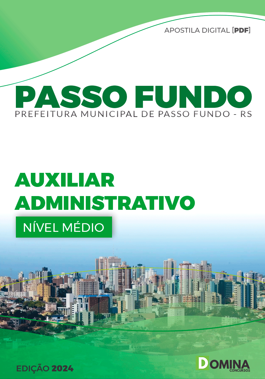Apostila Pref Passo Fundo RS 2024 Auxiliar Administrativo