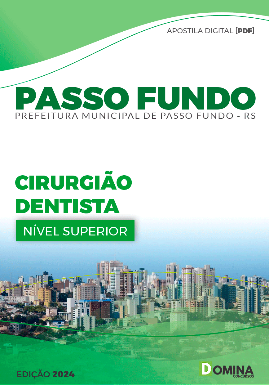Apostila Pref Passo Fundo RS 2024 Cirurgião Dentista
