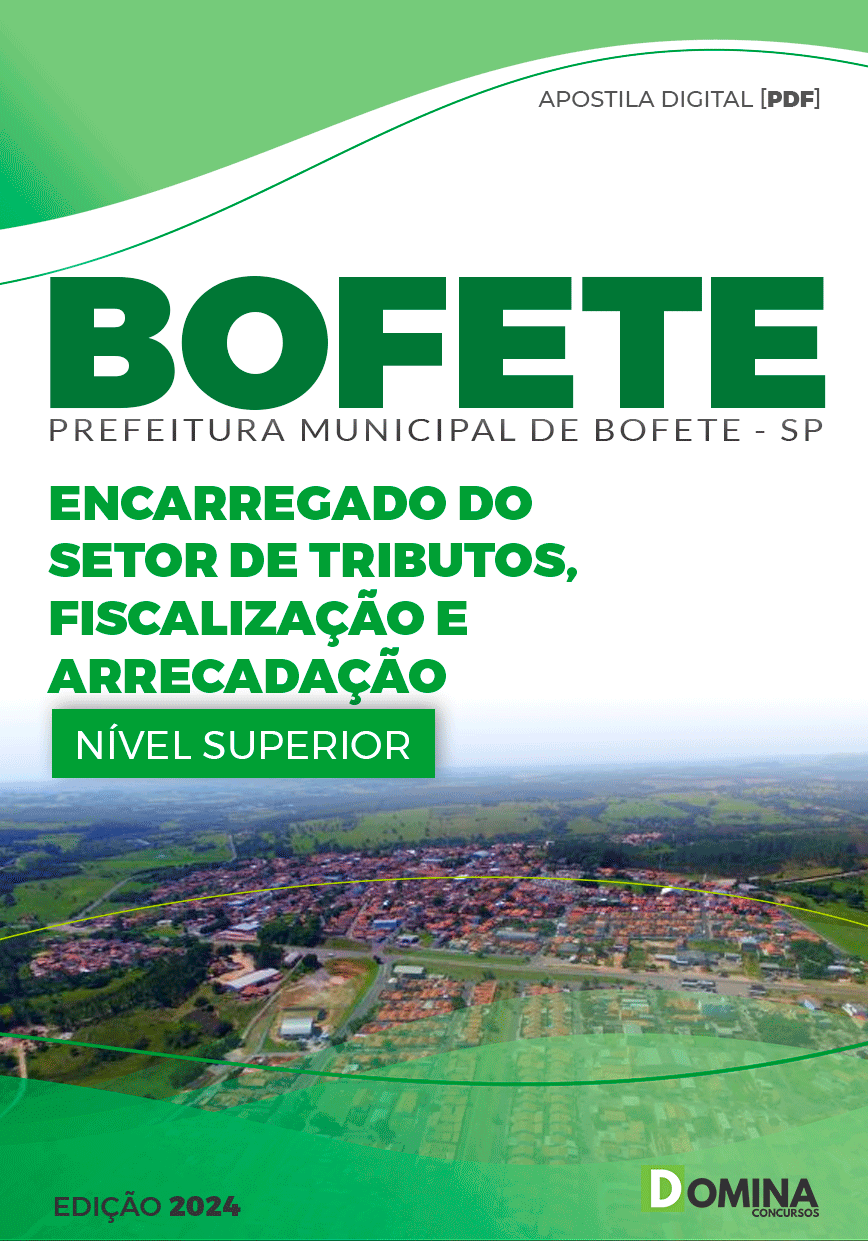 Apostila Pref Bofete SP 2024 Encarregado do Setor de Tributos