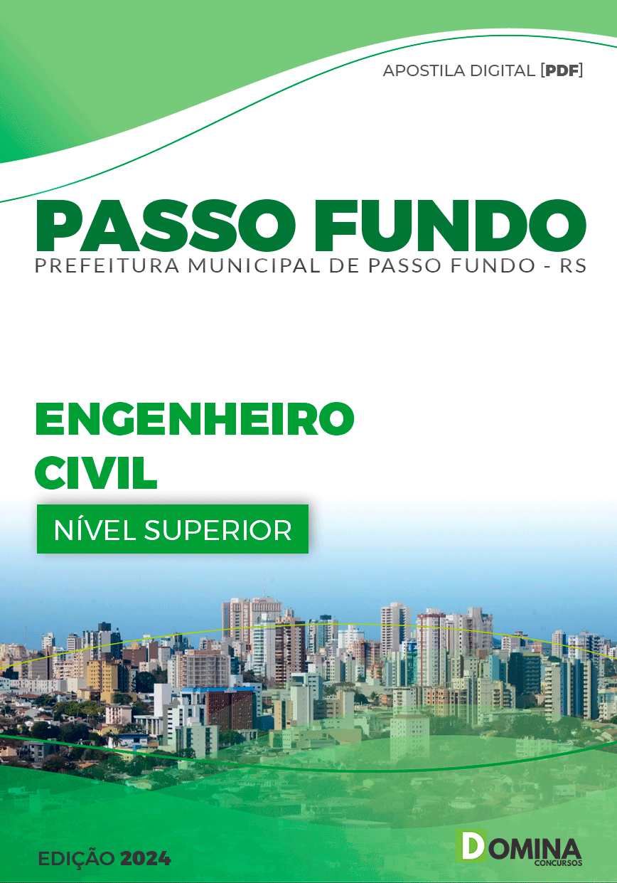 Apostila Pref Passo Fundo RS 2024 Engenheiro Civil