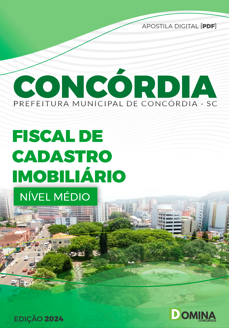 Apostila Prefeitura Concórdia SC 2024 Fiscal Cadastro Imobiliário