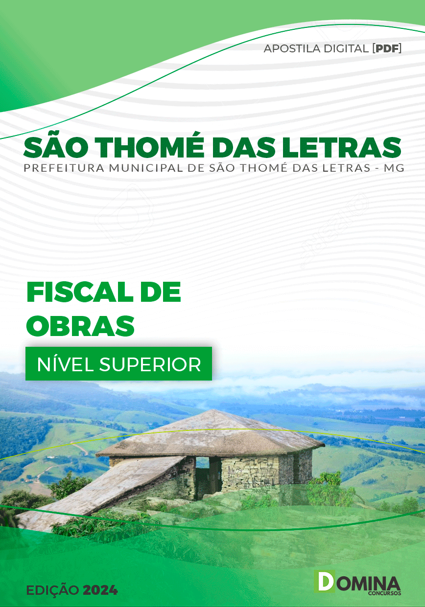 Apostila Prefeitura São Thomé Letras MG 2024 Fiscal de Obras