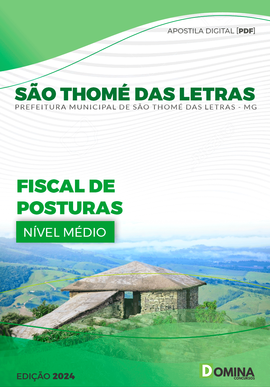 Apostila Prefeitura São Thomé Letras MG 2024 Fiscal de Posturas