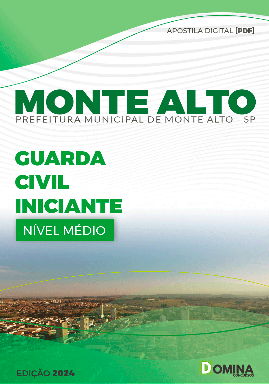 Apostila Prefeitura Monte Alto SP 2024 Guarda Civil Iniciante