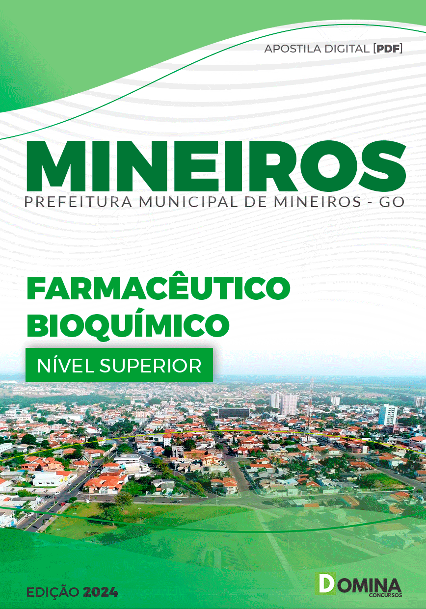 Apostila Prefeitura Mineiros GO 2024 Farmacêutico Bioquímico