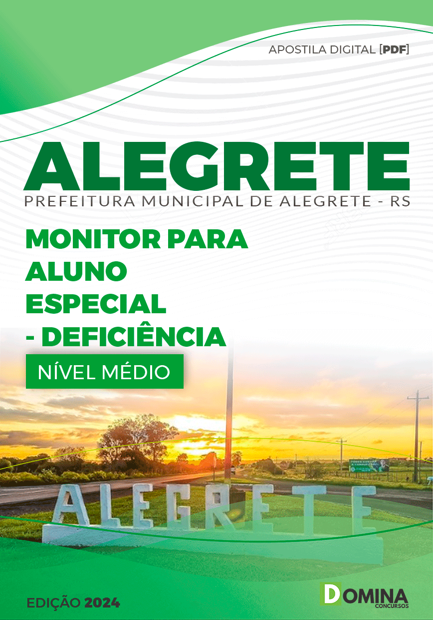 Apostila Prefeitura Alegrete RS 2024 Monitor para Aluno Especial