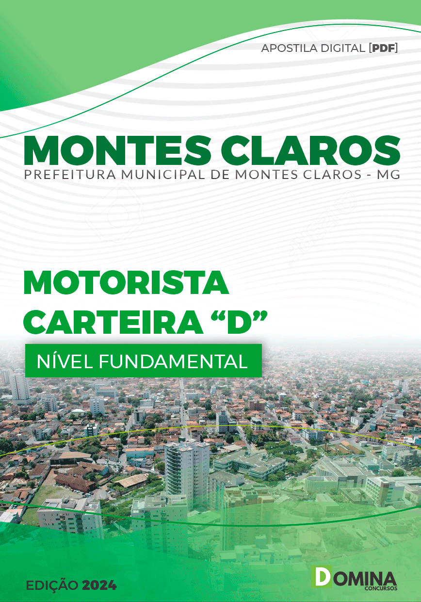 Apostila Prefeitura Montes Claros MG 2024 Motorista Carteira D