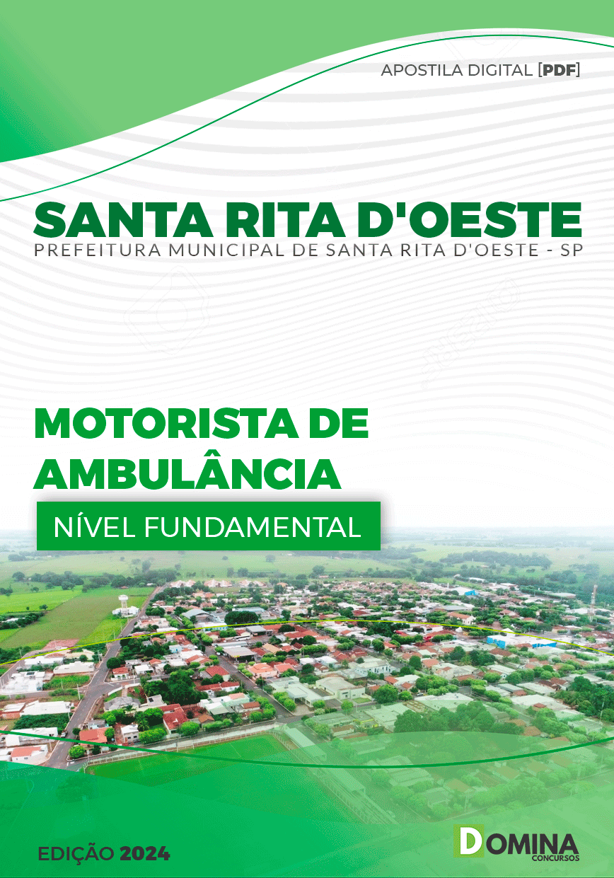 Apostila Pref Santa Rita D'Oeste SP 2024 Motorista de Ambulância