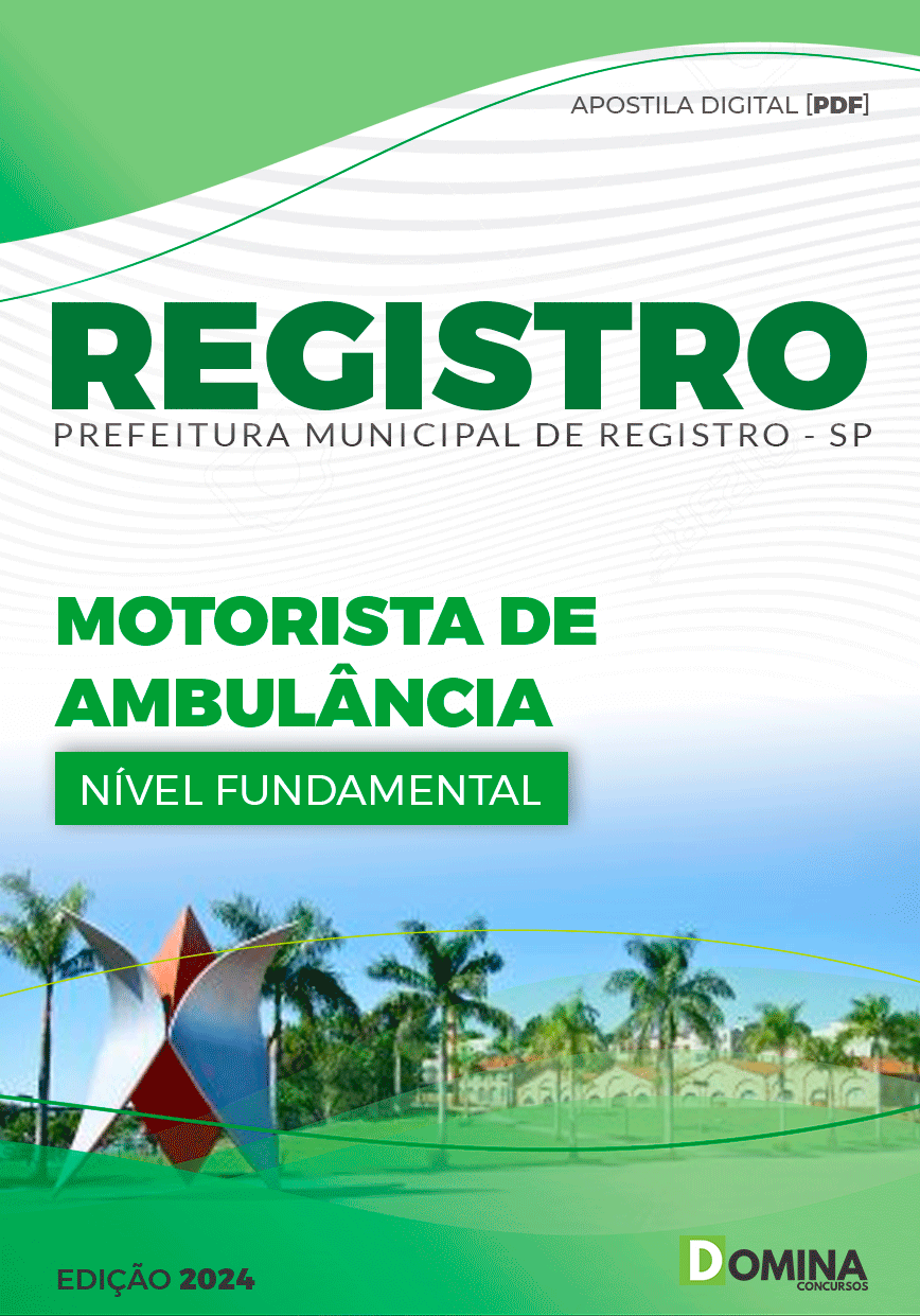 Apostila Prefeitura Registro SP 2024 Motorista Ambulância