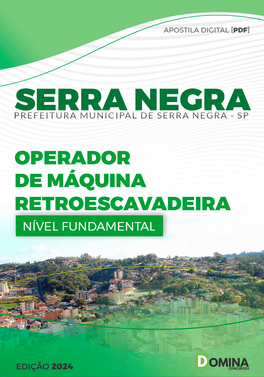 Apostila Pref Serra Negra SP 2024 Operador Máquina Retroescavadeira