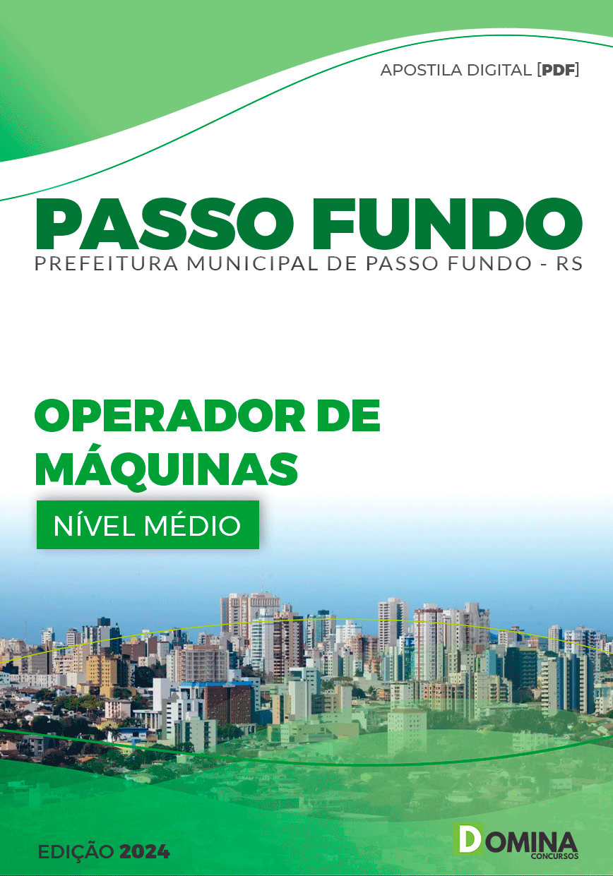 Apostila Pref Passo Fundo RS 2024 Operador Máquinas