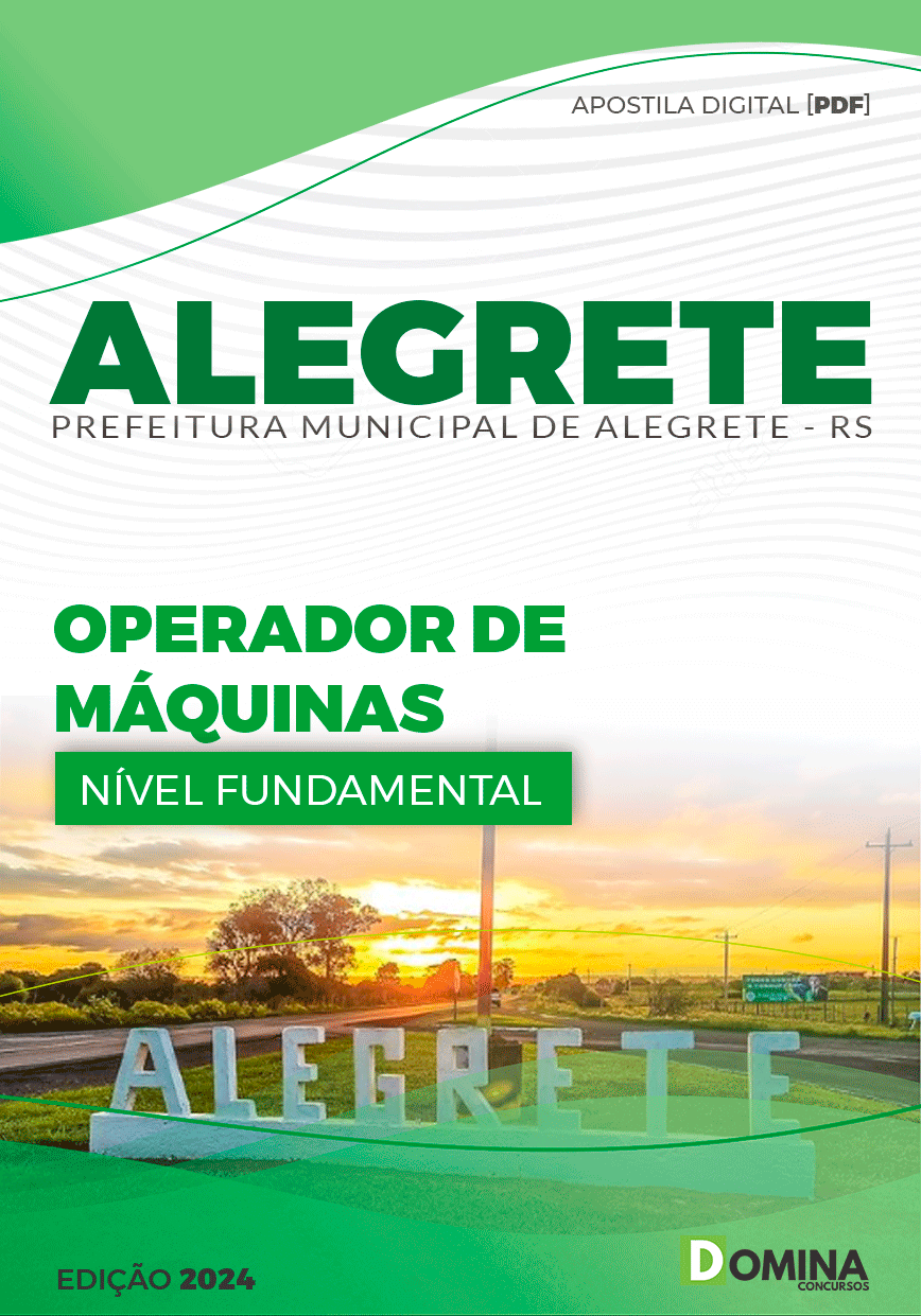 Apostila Prefeitura Alegrete RS 2024 Operador de Máquinas