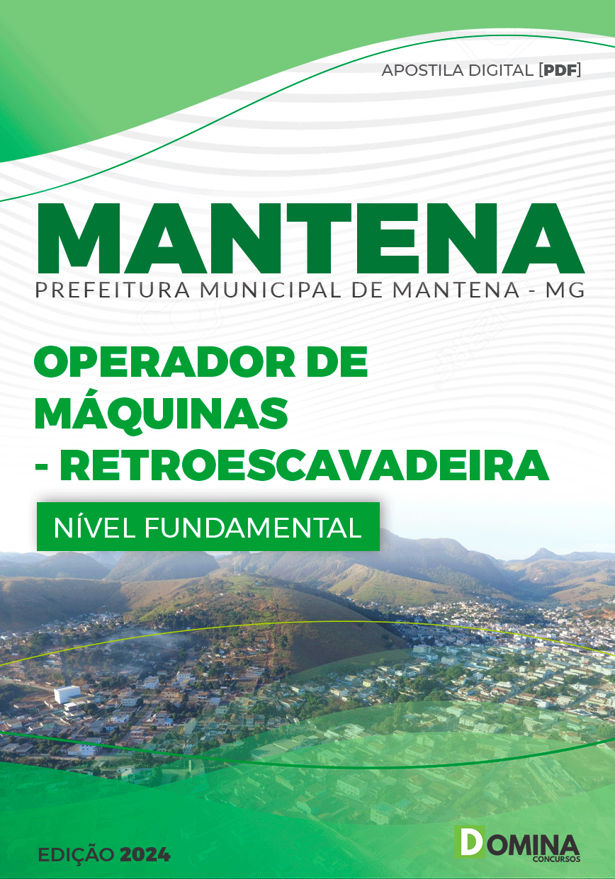 Apostila Pref Mantena MG 2024 Operador Máquinas Retroescavadeira