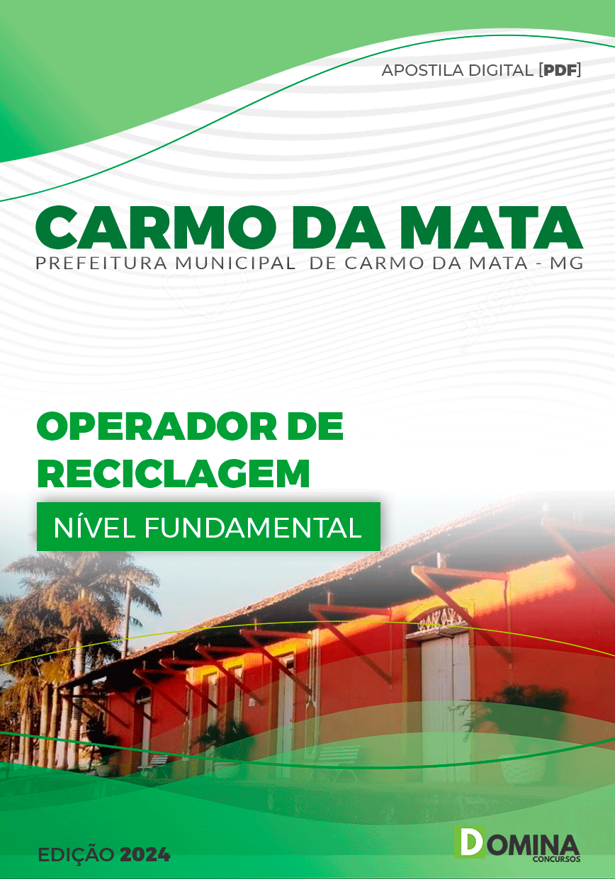 Apostila Prefeitura Carmo Mata MG 2024 Operador de Reciclagem