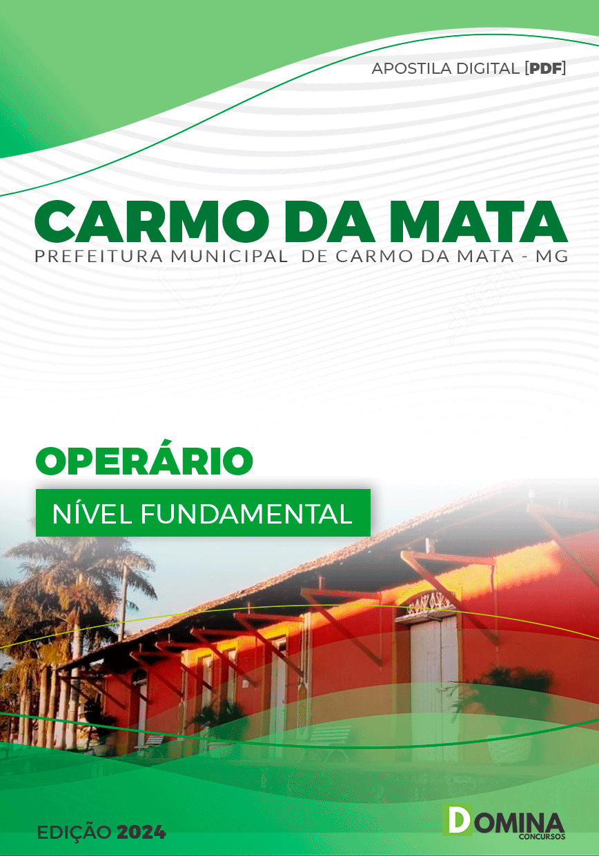Apostila Prefeitura Carmo Mata MG 2024 Operário