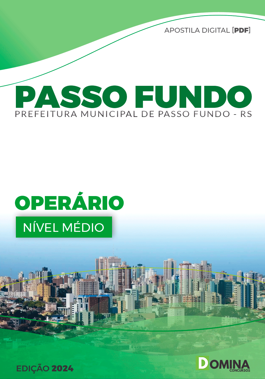 Apostila Pref Passo Fundo RS 2024 Operário