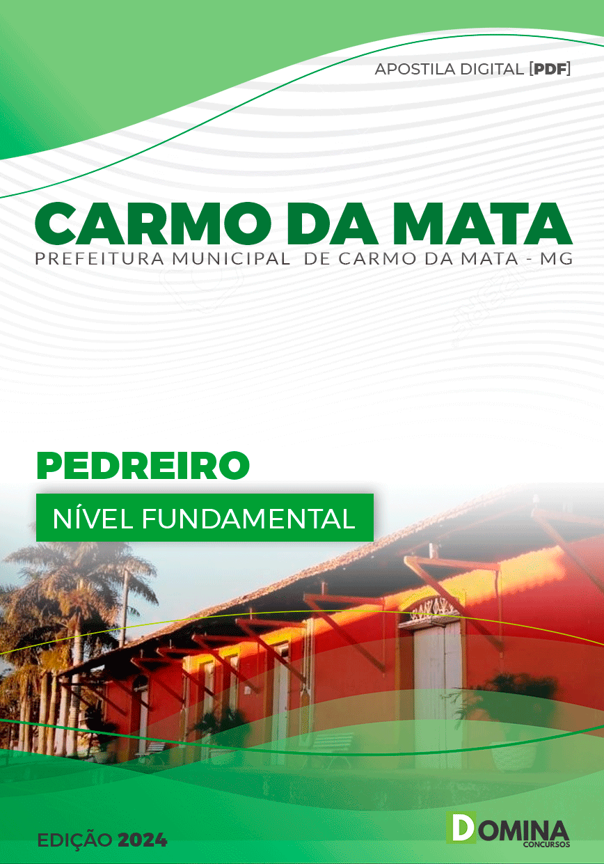 Apostila Prefeitura Carmo Mata MG 2024 Pedreiro