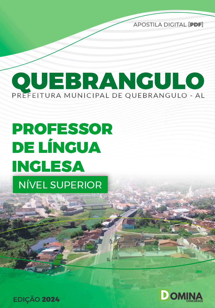 Apostila Pref Quebrangulo AL 2024 Professor de Inglês