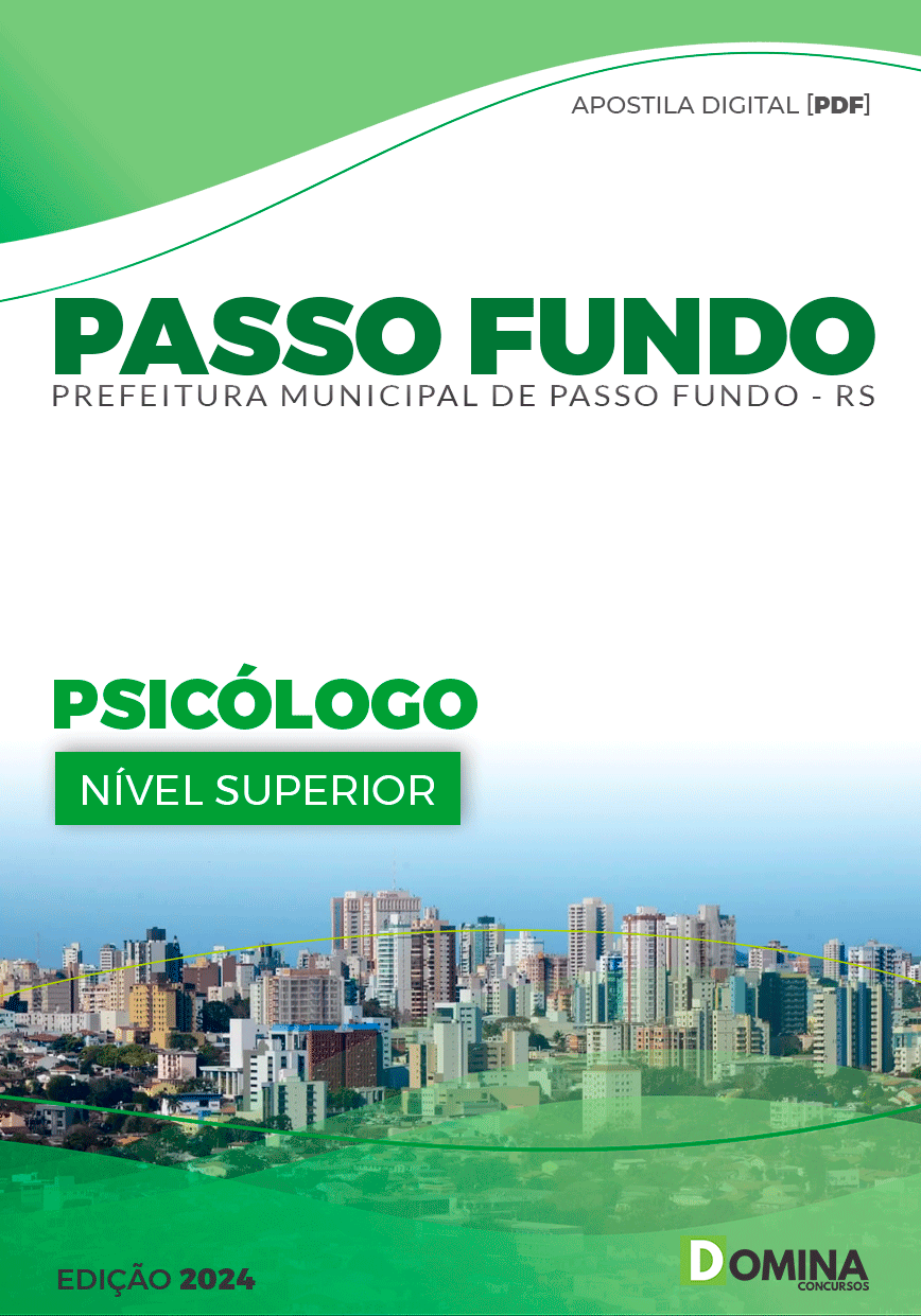 Apostila Pref Passo Fundo RS 2024 Psicólogo